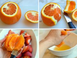 طرز تهیه سالاد میوه توت فرنگی و پرتقال